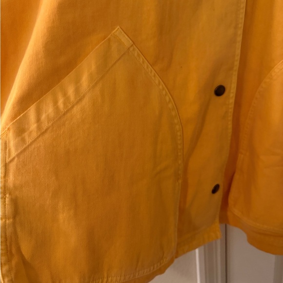 NWT Banana Republic Washed Cotton Chore Apricot Sorbet Orange Jacket Large - Picture 8 of 11